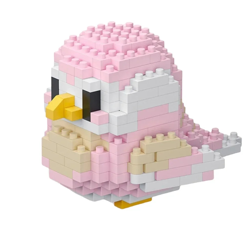 Mini White & Pink Parrot (Moveable Wings!) - BrickPaws Brick Set