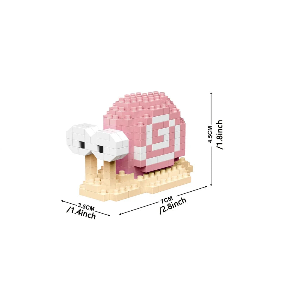 Little Yellow Duck Puzzle Assembly Building Blocks Toys Animal Series 3D Model Micro Mini Diamond Bricks Pig Panda Hamster Snail Snail Blocks