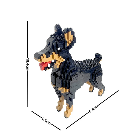 Knew Built Dog Micro Mini Building Blocks Toys: Adorable Doberman Pinscher, Ideal Pet Lover Gift, Celebrate Canine Companionship Doberman Pinscher