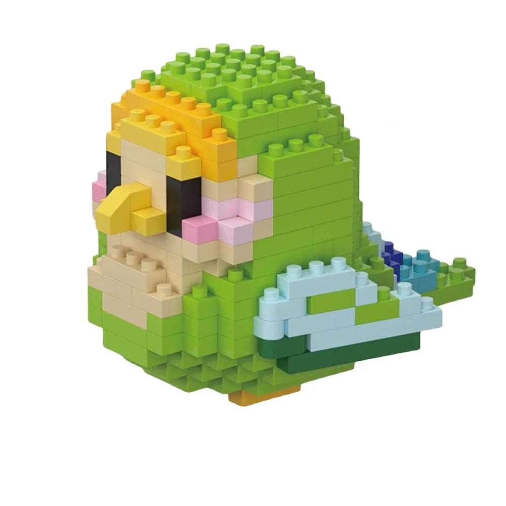 Mini Green Parrot (Moveable Wings!) - BrickPaws Brick Set