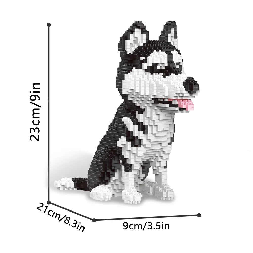 KNEW BUILT Dalmatian Pet Model Micro Mini Building Block Toy-Ideal Festival Gift,Decorative Item,Educational Toy & Easy Assembly Siberian Husky block
