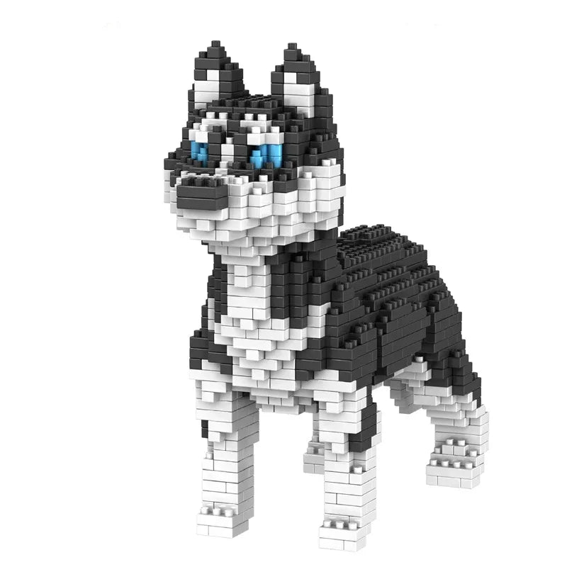 KNEW BUILT Black Cat Model Mini Building Blocks Children Learning Toys for Kid Boy Girl Squirrel Shiba Inu Corgi Pet Style Brick Corgi in bag