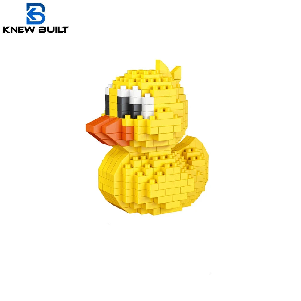 Little Yellow Duck Puzzle Assembly Building Blocks Toys Animal Series 3D Model Micro Mini Diamond Bricks Pig Panda Hamster Snail Snail Blocks