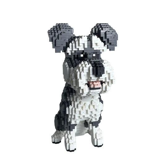 Knew Built Schnauzer Dog Model Micro Mini Building Blocks Toy Perfect Toy for Pet Enthusiasts Lovely Display Piece Dachshund Pet Schnauzer dog