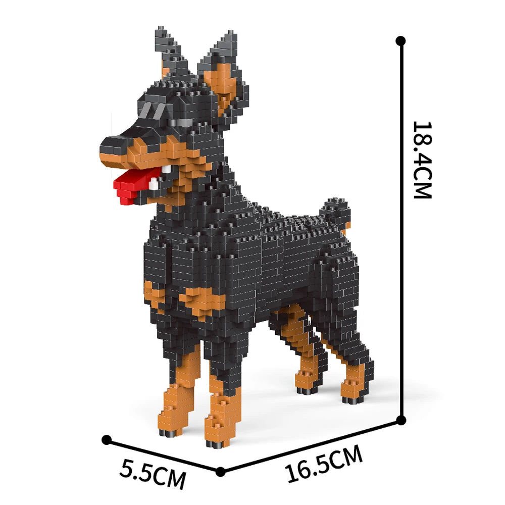 Knew Built Dog Micro Mini Building Blocks Toys: Adorable Doberman Pinscher, Ideal Pet Lover Gift, Celebrate Canine Companionship Bullhead Terrier