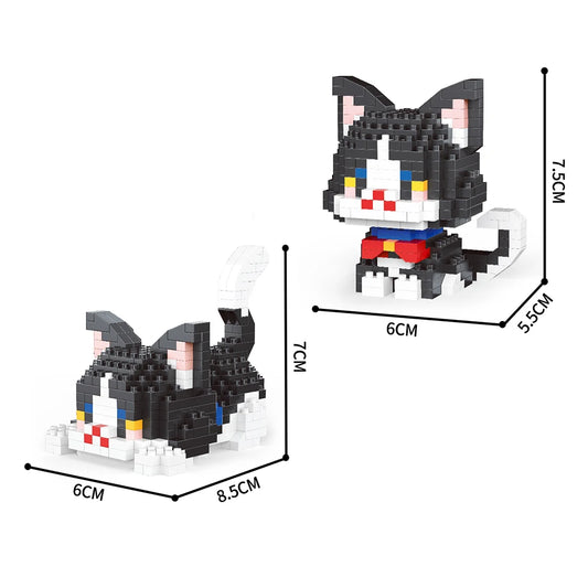 Twin Tiny Black Cats - BrickPaws Brick Set