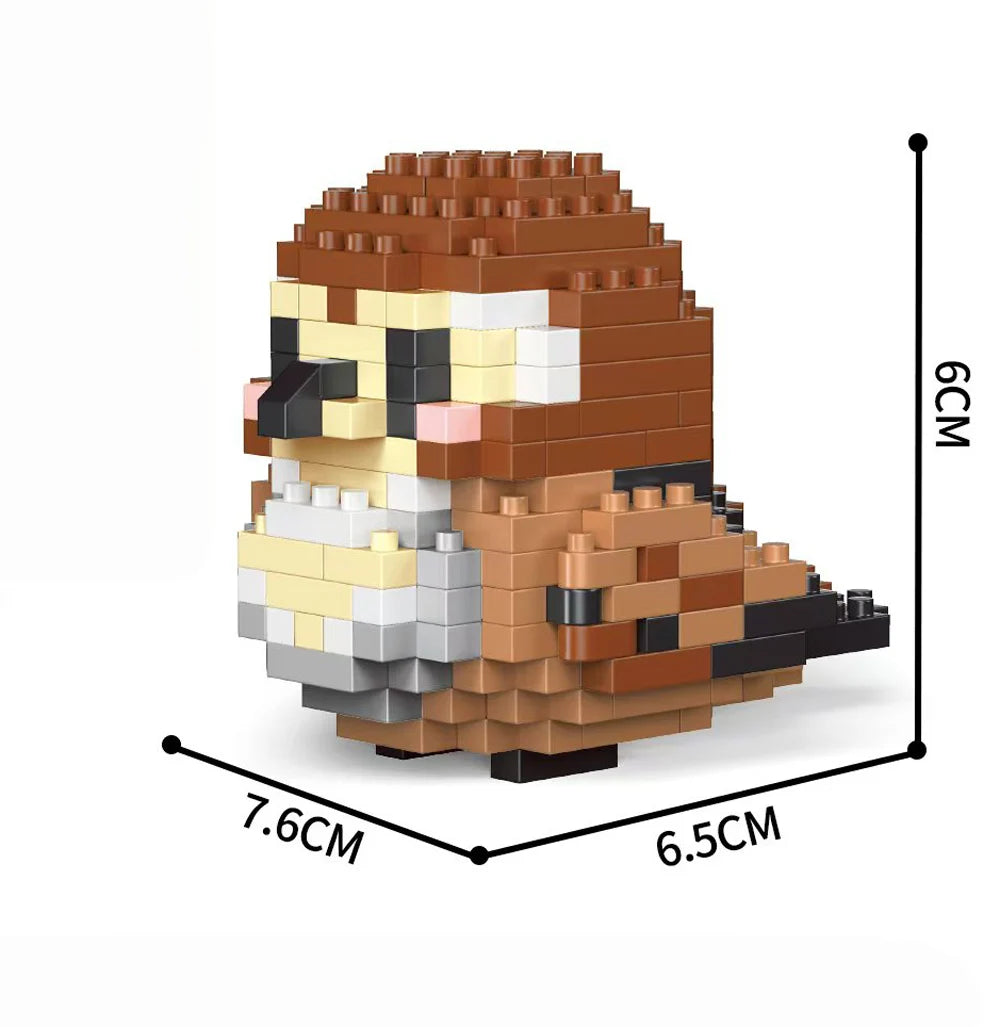 Mini Brown Parrot - BrickPaws Brick Set