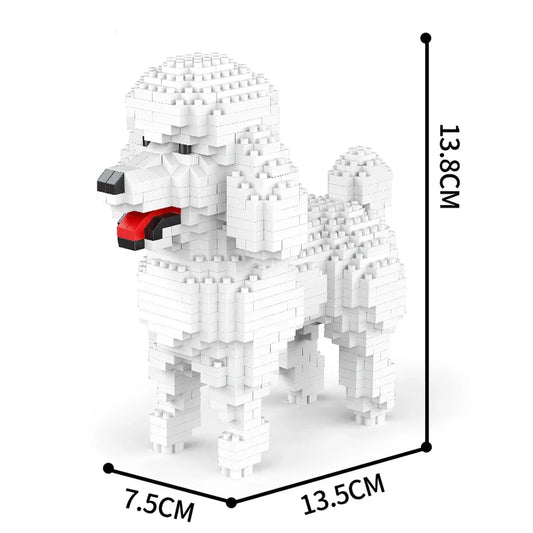 Knew Built Poodle Dog Micro Mini Building Blocks Toys: Adorable Doberman Pinscher, Ideal Pet Lover Gift Chow Chow Bullhead Poodle blocks