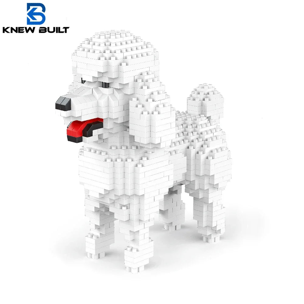 Knew Built Poodle Dog Micro Mini Building Blocks Toys: Adorable Doberman Pinscher, Ideal Pet Lover Gift Chow Chow Bullhead Poodle blocks