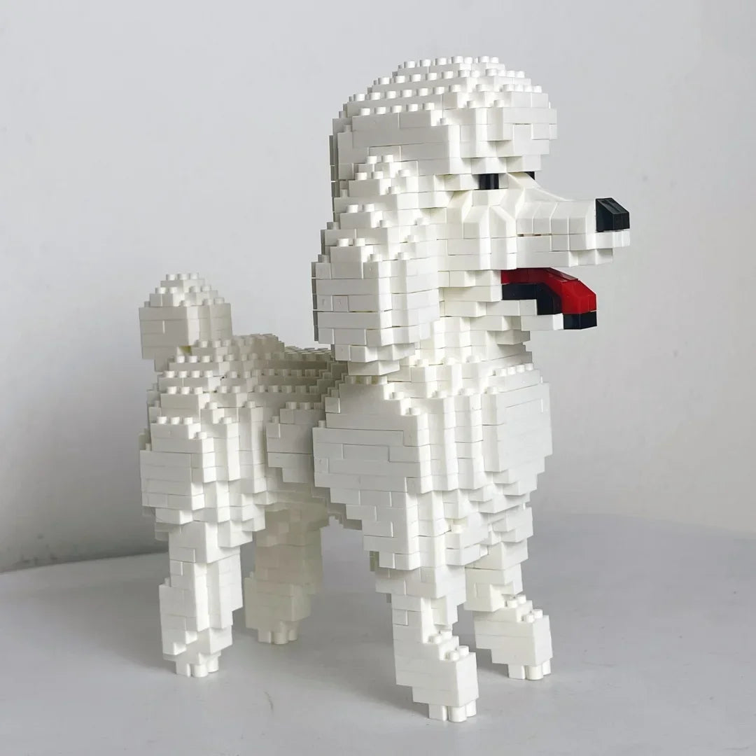Knew Built Poodle Dog Micro Mini Building Blocks Toys: Adorable Doberman Pinscher, Ideal Pet Lover Gift Chow Chow Bullhead Poodle blocks