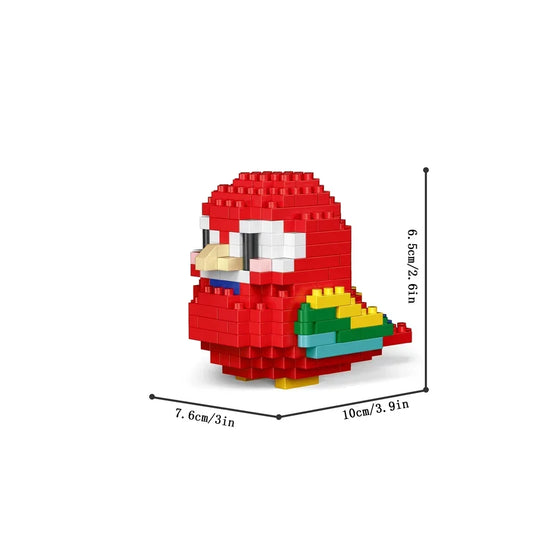 Mini Red Parrot - BrickPaws Brick Set
