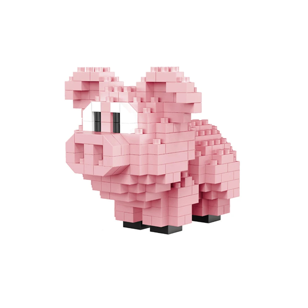 Little Yellow Duck Puzzle Assembly Building Blocks Toys Animal Series 3D Model Micro Mini Diamond Bricks Pig Panda Hamster Snail Snail Blocks
