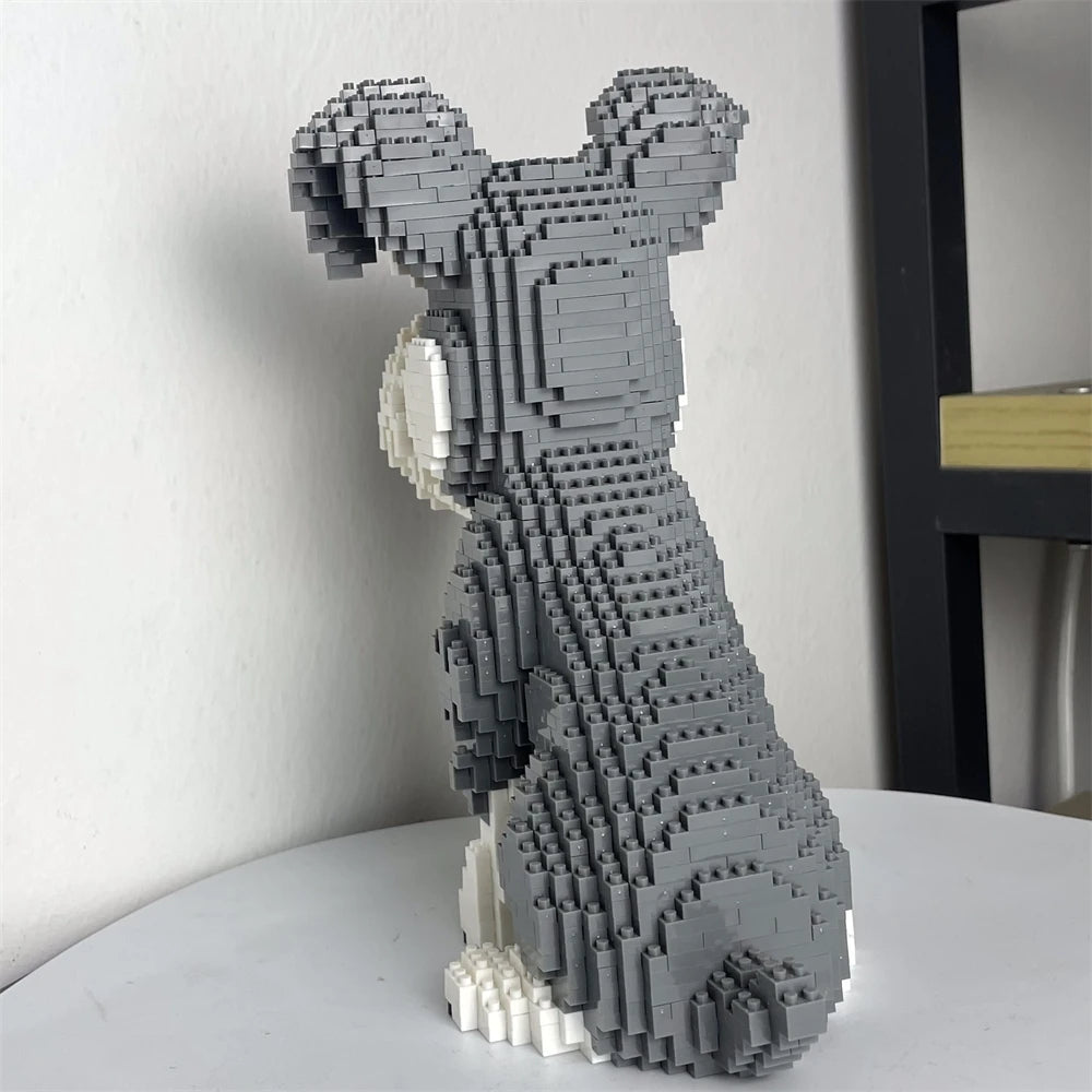 Knew Built Schnauzer Dog Model Micro Mini Building Blocks Toy Perfect Toy for Pet Enthusiasts Lovely Display Piece Dachshund Pet Schnauzer dog