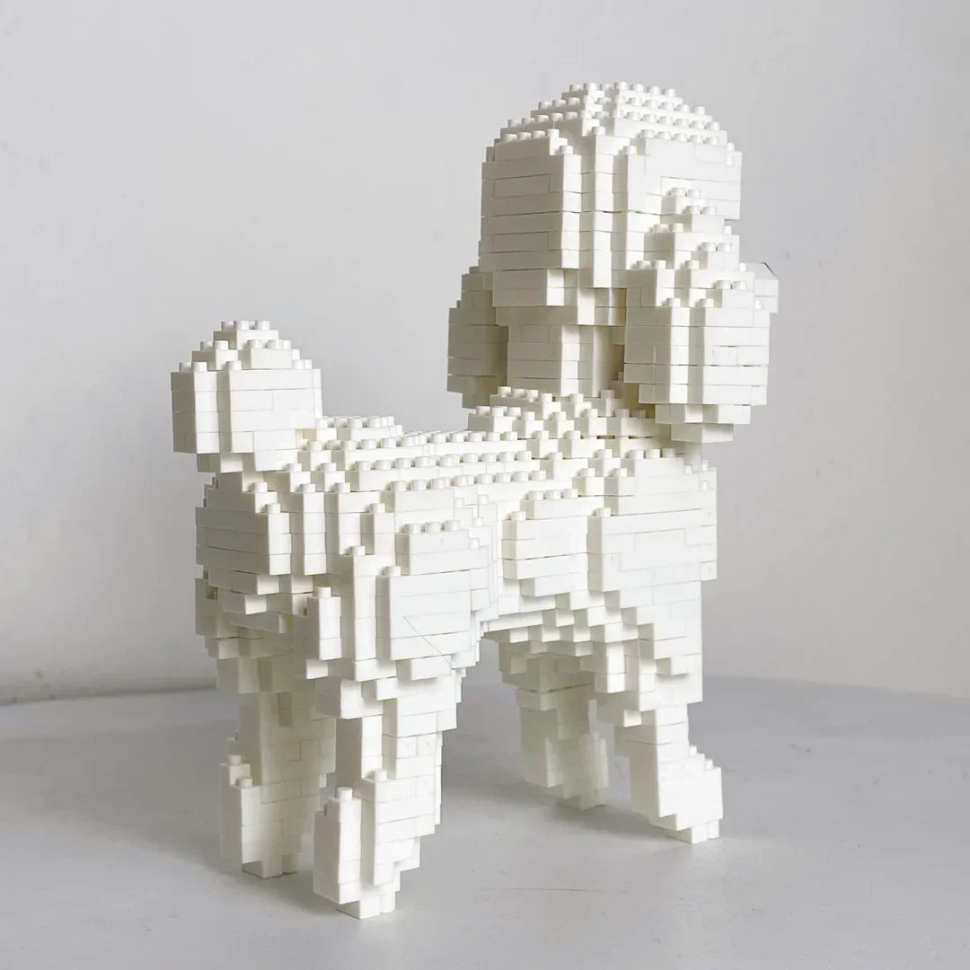 Knew Built Poodle Dog Micro Mini Building Blocks Toys: Adorable Doberman Pinscher, Ideal Pet Lover Gift Chow Chow Bullhead Poodle blocks