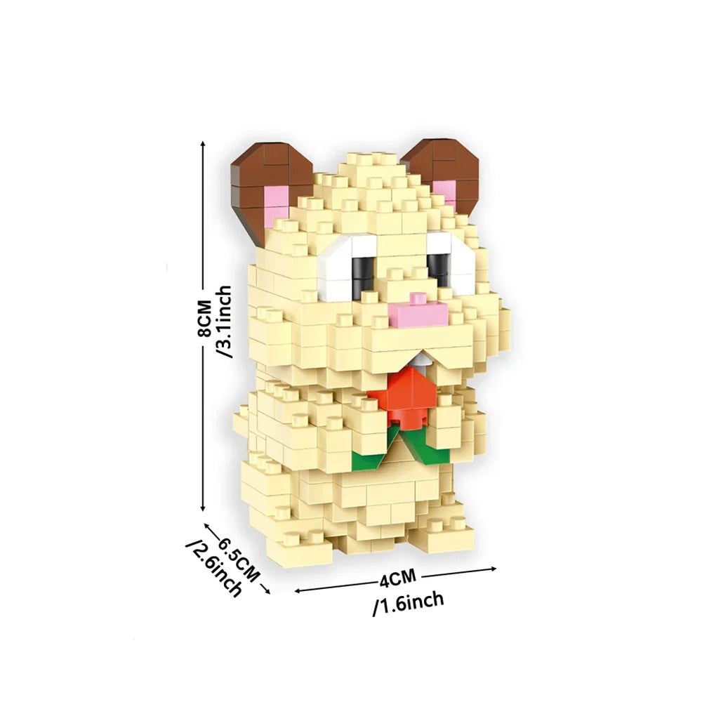 Little Yellow Duck Puzzle Assembly Building Blocks Toys Animal Series 3D Model Micro Mini Diamond Bricks Pig Panda Hamster Snail Hamster Blocks