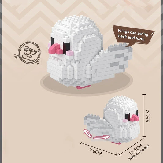 Mini White Parrot (Moveable Wings!) - BrickPaws Brick Set